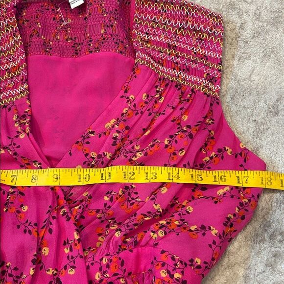 Diane Von Furstenberg silk Fuchsia wrap Floral Midi Dress size 8 - Picture 6 of 7